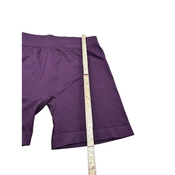 Purple Womens Ribbed Knit Biker Shorts Large Kohls S.O - Picture 4 of 7